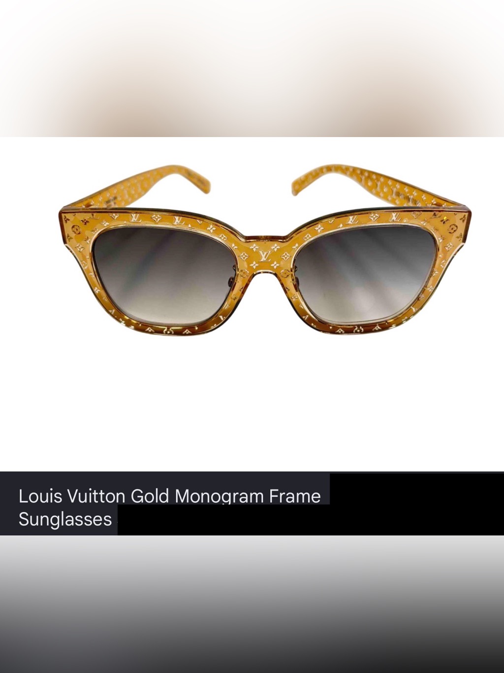 Louis Vuitton Gold Monogram Frame Sunglasse Guaranteed Authentic